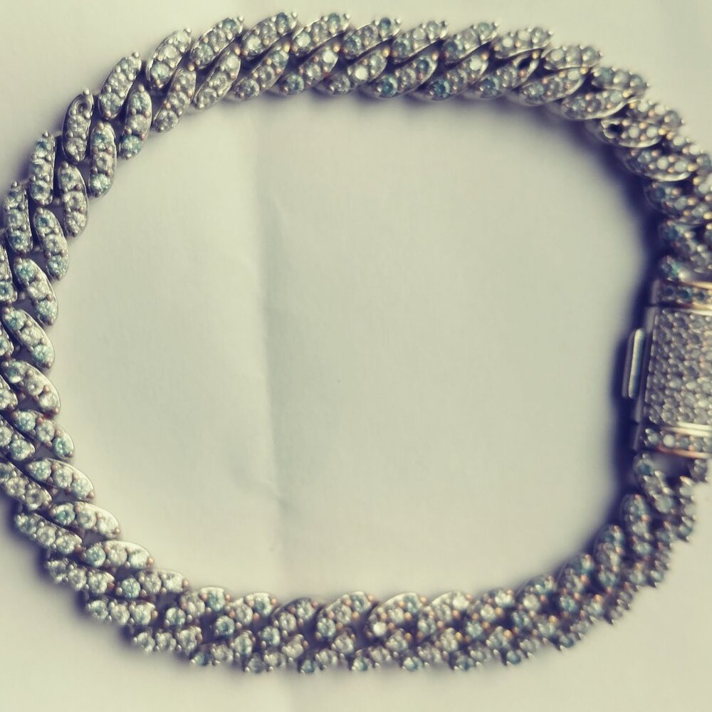 Women's imperium jewelry Iced Cuban Bracelet, 8" length